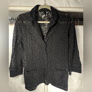 Intimissimi NWOT Black Lace Women's Intimate Blazer 3/4 Sleeve Size S